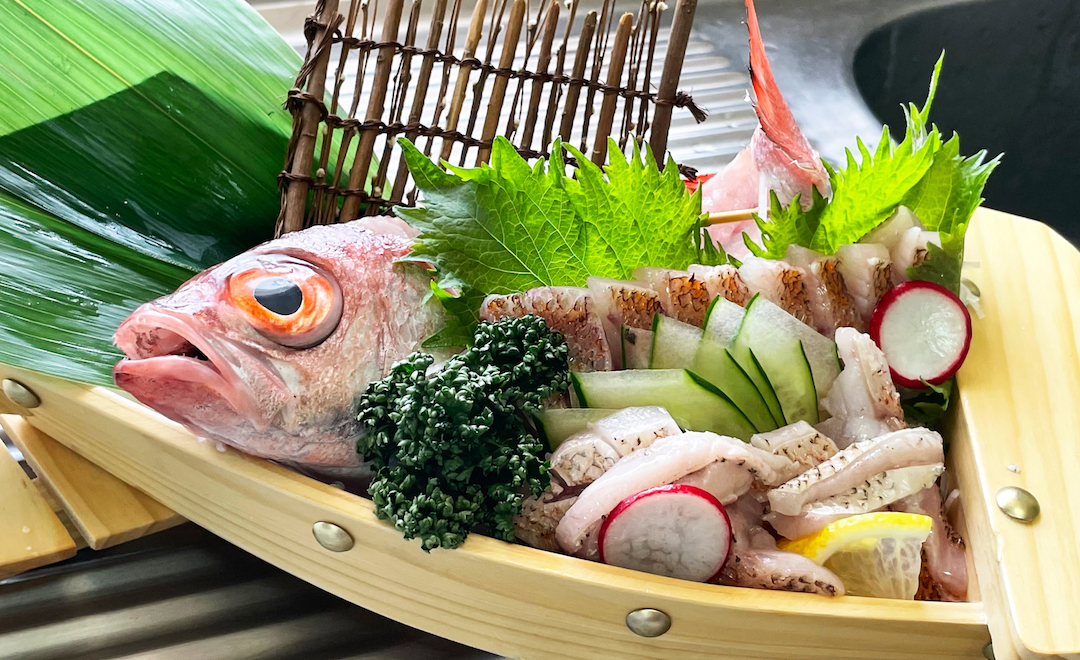 【捌き方】丸々太った脂ノリノリのノドグロで姿造りを作る。炙りでいただきます。